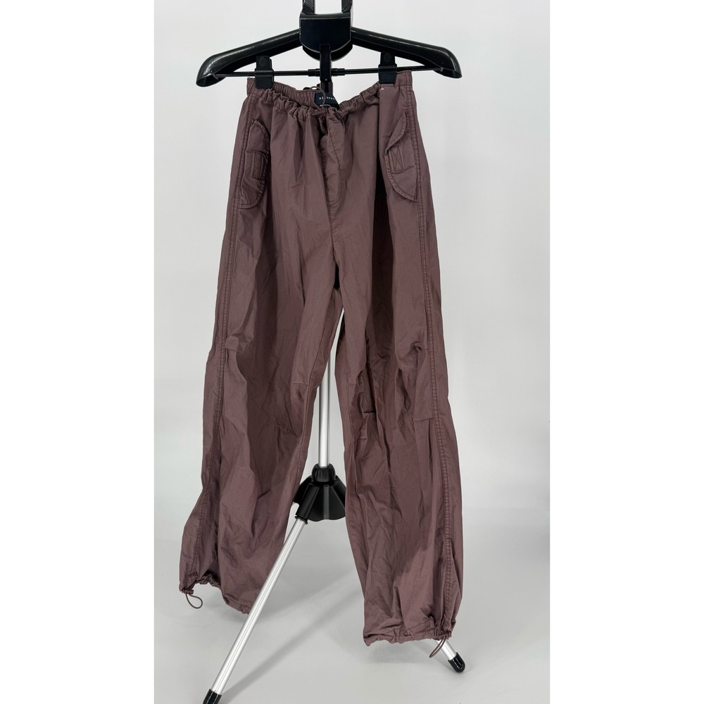 Aeropostale Womens Parachute Pants Cargo Drawstring Waist Brown XS Streetwear